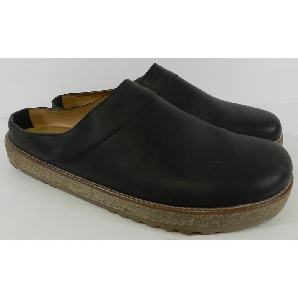 Men's Haflinger Slip On mules clogs Shoes Size 12 US 46 EU Black leather (nn55)